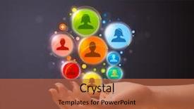  Presentation with network social media sns internet - Beautiful presentation featuring woman holding colorful social network backdrop and a red colored foreground