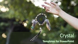  Presentation with dream catcher - Beautiful slides featuring woman holding dream catcher backdrop and a tawny brown colored foreground