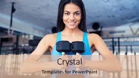  Presentation with fit test - Slide deck featuring woman holding dumbbells at gym background and a lemonade colored foreground