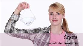  Presentation with face mask - PPT theme with breathing aparatis - woman holding face mask background and a  colored foreground