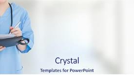  Presentation with composite - Presentation consisting of woman holding files and folder background and a sky blue colored foreground
