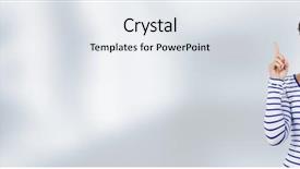  Presentation with files - PPT theme consisting of woman holding files and folders background and a sky blue colored foreground