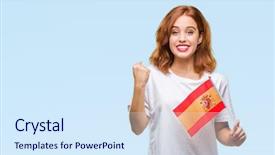  Presentation with pakistani flag - Beautiful slides featuring woman holding flag of spain backdrop and a  colored foreground