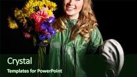  Presentation with oil and gas - Slides consisting of conservation resiration - young woman holding flowers background and a  colored foreground