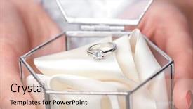  Presentation with engagement - Amazing PPT theme having woman holding glass box backdrop and a lemonade colored foreground