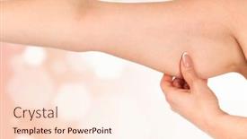  Presentation with hand holding earth - Slide deck featuring woman-holding-her-hand background and a cream colored foreground