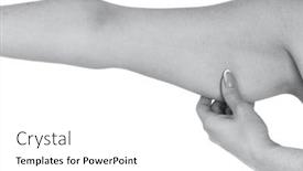  Presentation with fat - Beautiful theme featuring woman-holding-her-hand backdrop and a white colored foreground