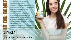  Presentation with coconut oil - PPT layouts having woman holding jar with coconut background and a light blue colored foreground