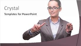  Presentation with estate - Theme featuring woman holding keys in real estate concept background and a white colored foreground