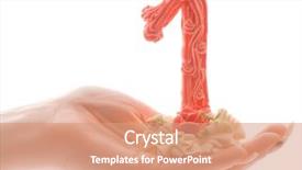  Presentation with first birthday - Audience pleasing presentation design consisting of woman holding number one made backdrop and a coral colored foreground