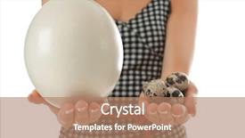  Presentation with eggs egg carton egg box - Amazing PPT theme having woman holding ostrich and quail backdrop and a coral colored foreground