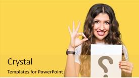  Presentation with santa claus holding scroll paper - Beautiful presentation design featuring woman holding paper with question backdrop and a  colored foreground