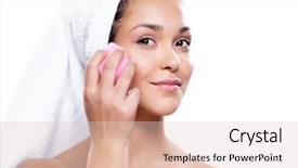  Presentation with soap - PPT layouts with woman holding piece of soap background and a lemonade colored foreground