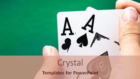  Presentation with playing cards - Slides enhanced with woman-holding-playing-cards background and a coral colored foreground