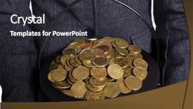  Presentation with gold - Presentation design enhanced with woman holding pot of gold background and a dark gray colored foreground