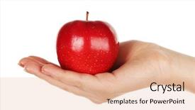  Presentation with red apple tree - Beautiful presentation theme featuring woman holding red apple isolated backdrop and a  colored foreground