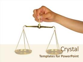 Woman Holding Scale Of Balance PPT template 28 | CrystalGraphics