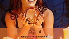  Presentation with candle - Audience pleasing presentation theme consisting of woman holding scrying ball and candle backdrop and a gold colored foreground