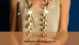  Presentation with chinese new years - Slide set enhanced with woman-holding-sparklers-new-year background and a coral colored foreground