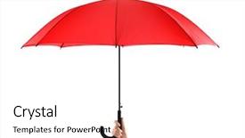  Presentation with umbrella - Cool new PPT layouts with woman holding stylish red umbrella backdrop and a white colored foreground