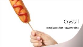  Presentation with corn dog - Presentation theme featuring woman holding tasty corn dog background and a white colored foreground