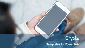  Presentation with blank - Beautiful PPT theme featuring woman holding the blank screen backdrop and a ocean colored foreground