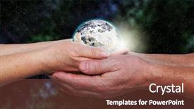  Presentation with nasa - Presentation design having woman holding the globe background and a tawny brown colored foreground