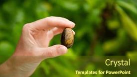  Presentation with self care - PPT theme consisting of woman-holding-yoni-egg-self background and a tawny brown colored foreground