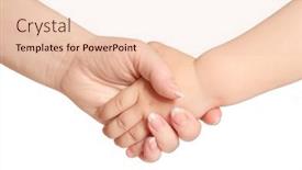  Presentation with woman child - Slides enhanced with woman-holds-by-the-hand background and a  colored foreground