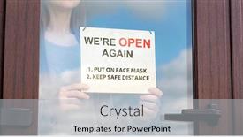  Presentation with wooden - Beautiful presentation theme featuring woman-holds-the-wooden-sign backdrop and a light gray colored foreground