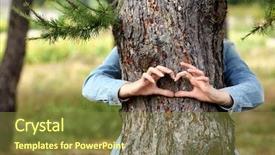  Presentation with joshua tree national park - PPT theme having woman hugging a big tree background and a tawny brown colored foreground