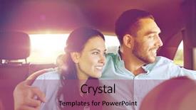  Presentation with transport transportation tourism road trip - PPT layouts consisting of woman hugging in car background and a violet colored foreground