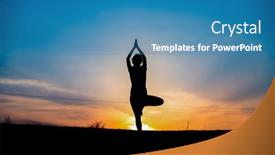  Presentation with yoga and meditation - Amazing theme having woman-in-a-balancing-pose backdrop and a teal colored foreground