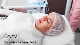  Presentation with beauty salon - Cool new slides with woman in a beauty salon backdrop and a light gray colored foreground