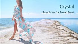  Presentation with coast - Beautiful slide deck featuring beautiful natural young blonde woman wearing knitted sweater and gloves drinking cup of coffee outdoor cold fall and winter concept backdrop and a lemonade colored foreground