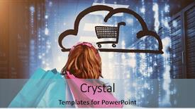  Presentation with power data center - Presentation theme consisting of woman in a data center background and a light blue colored foreground