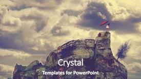  Presentation with filter - Slide set with woman in a dress and high heels standing on top of a cliff looking down holding an umbrella toned with a retro vintage instagram filter effect app or action background and a tawny brown colored foreground