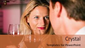  Presentation with man joined woman - Theme consisting of close up outdoor photo of dry firewood background and a coral colored foreground