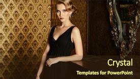  Presentation with classic - Presentation theme enhanced with woman in a luxurious classic background and a  colored foreground