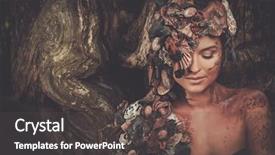  Presentation with magical - Colorful slide set enhanced with woman in a magical forest backdrop and a dark gray colored foreground