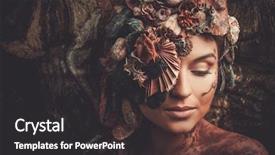  Presentation with divine - Slide set with woman in a magical forest background and a dark gray colored foreground