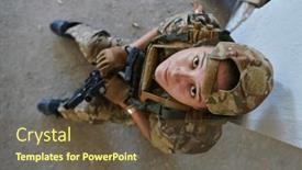  Presentation with mission - Slides with woman-in-a-professional-military background and a tawny brown colored foreground