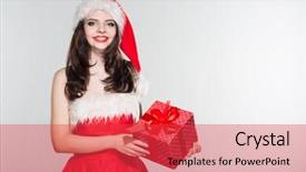  Presentation with merry christmas - Cool new slide deck with woman in a red mrs backdrop and a  colored foreground