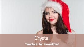  Presentation with merry christmas - Slide set having woman in a red mrs background and a  colored foreground