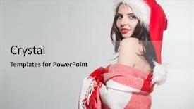  Presentation with merry christmas - Cool new slide set with woman in a red mrs backdrop and a  colored foreground