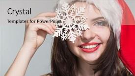  Presentation with merru christmas - PPT layouts featuring woman in a red mrs background and a  colored foreground