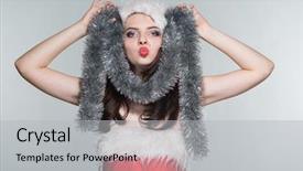  Presentation with merru christmas - Amazing PPT layouts having woman in a red mrs backdrop and a  colored foreground