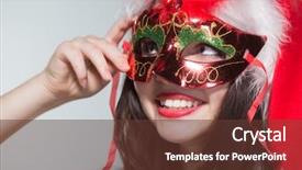  Presentation with merru christmas - Colorful PPT theme enhanced with woman in a red mrs backdrop and a tawny brown colored foreground