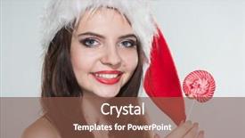  Presentation with merry christmas - PPT theme with woman in a red mrs background and a  colored foreground