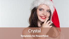  Presentation with merru christmas - PPT theme with woman in a red mrs background and a coral colored foreground